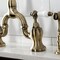 Kingston Brass Bridge Kitchen Faucet with Brass Sprayer, Antique Brass KS7793PLBS - alternate 6